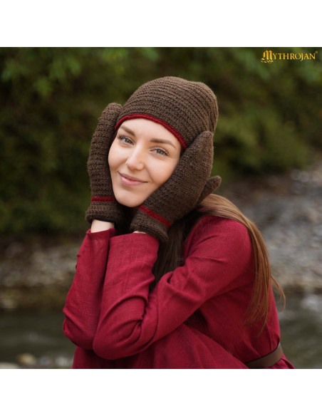 Gorro medieval nórdico em lã modelo...