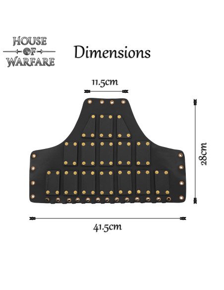 Ombreras medievais em couro preto...