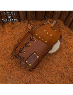 Omoplatas medievais em couro marrom modelo Bohemond 2