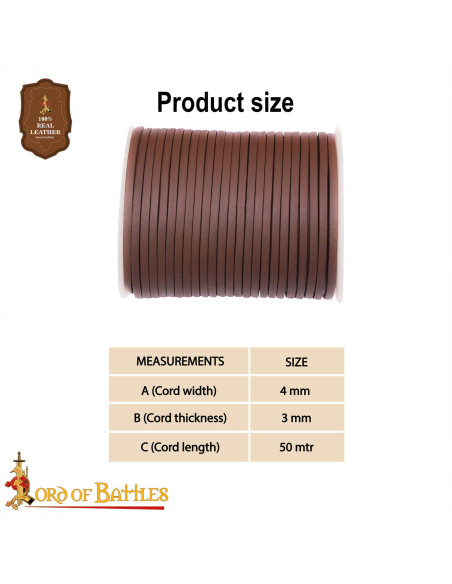 Bobina de cordão de couro genuíno...