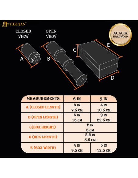 Catalejo pirata em latão com caixa de...