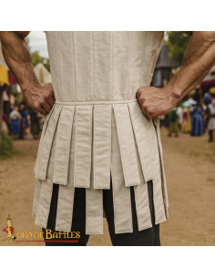 Colete romano acolchoado em algodão, cor branca natural 2