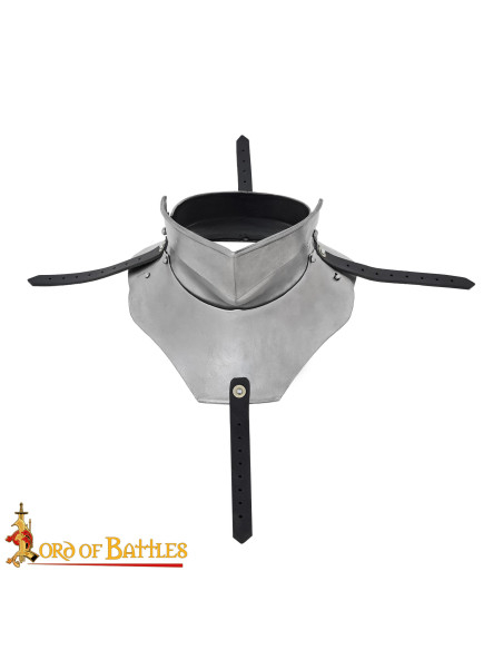 Gorjal medieval em aço com bevor...