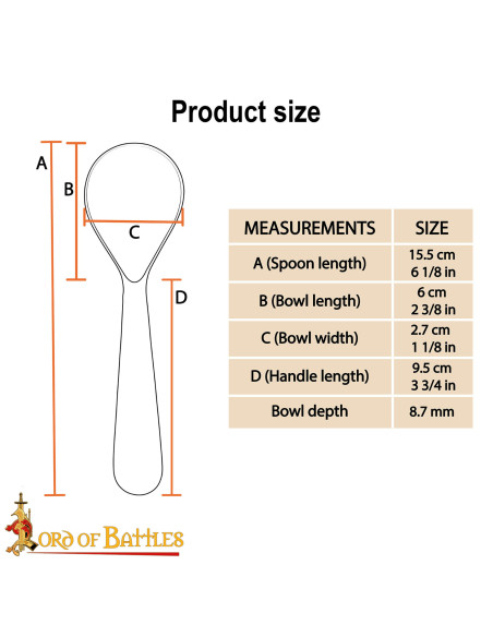 Colher medieval em chifre natural