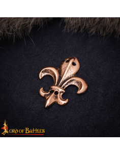 Adorno medieval design Flor de Lis em bronze envelhecido