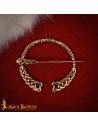 Broche medieval viking entrelaçado em bronze envelhecido