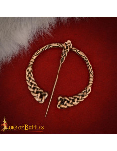 Broche medieval viking entrelaçado em bronze envelhecido 2