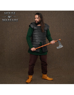 Armadura Vikinga lamelar em couro preto (3 mm)