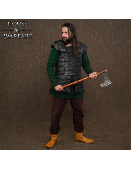 Armadura Vikinga lamelar em couro...