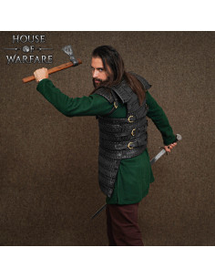 Armadura Vikinga lamelar em couro preto (3 mm) 2