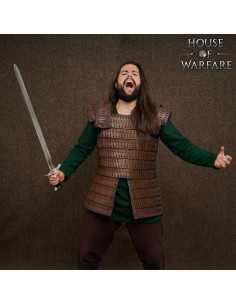 Armadura Vicking lamelar em couro marrom (3 mm)