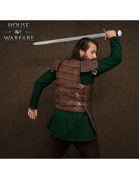 Armadura Vicking lamelar em couro...