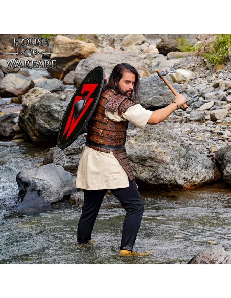 Armadura Vicking lamelar em couro...