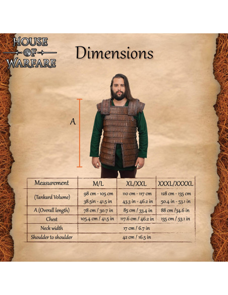 Armadura Vicking lamelar em couro...