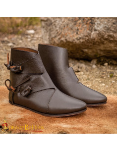 Botins vikings modelo Jorvik em couro marrom