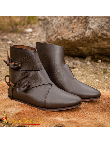 Botins vikings modelo Jorvik em couro...