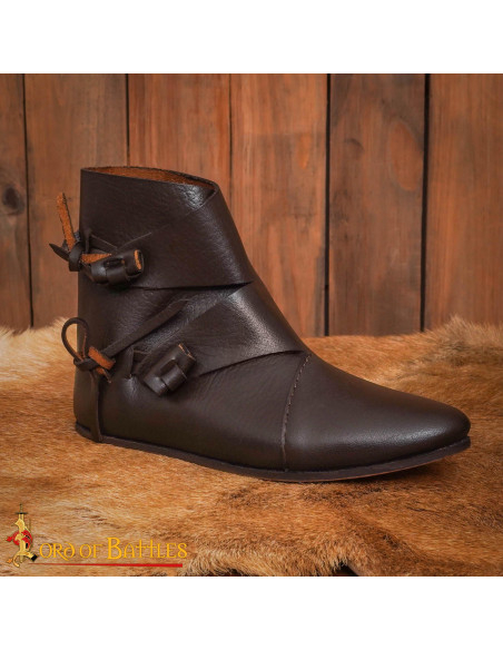 Botins vikings modelo Jorvik em couro...