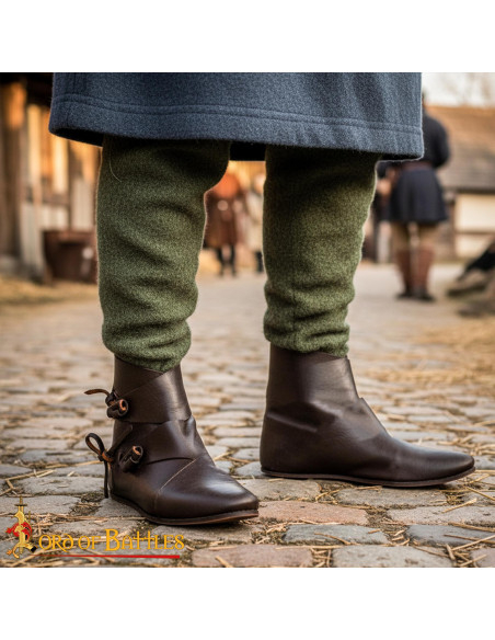 Botins vikings modelo Jorvik em couro...