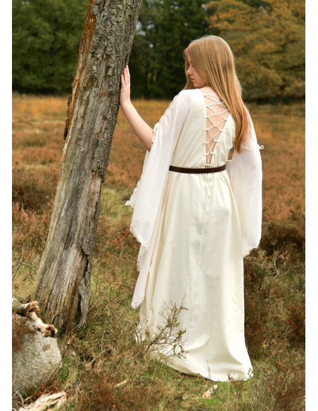 Vestido medieval Ingrid com cordões...