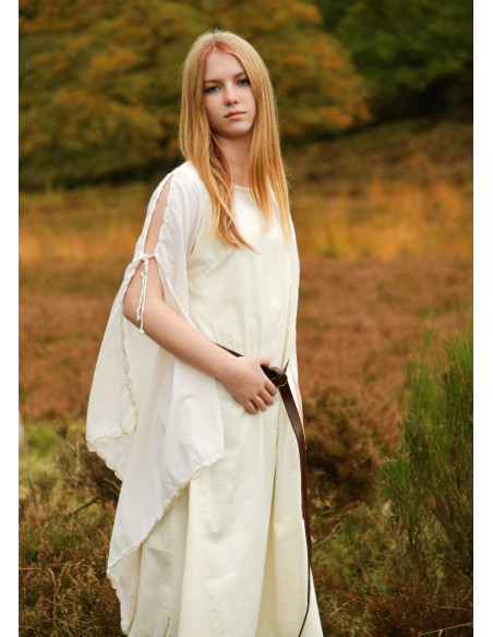 Vestido medieval Ingrid com cordões...