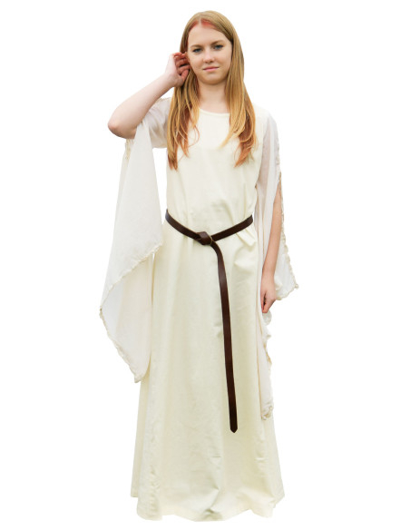Vestido medieval Ingrid com cordões...