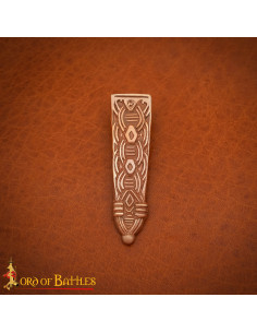 Ponta para cinto vikinga com design em nós, bronze polido