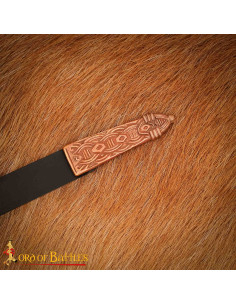 Ponta para cinto vikinga com design em nós, bronze polido 2