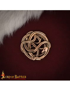 Fivela vikinga de serpente para cinto, em bronze envelhecido