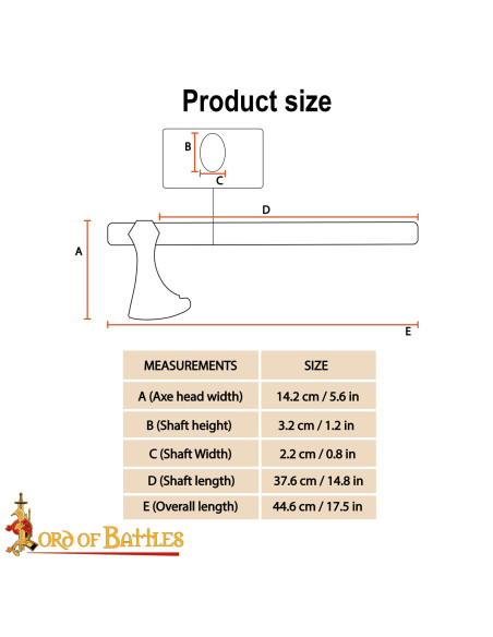 Machado vikingue decorativo com...