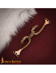 Fecho de capa celta em bronze envelhecido, modelo dragões 2