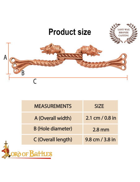 Fecho de capa vikinga com design de...