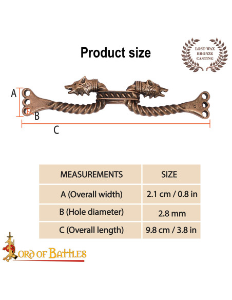 Fecho de capa vikinga com design de...