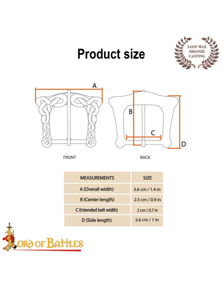 Fivela clássica em bronze envelhecido...