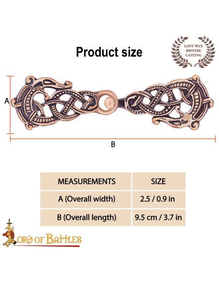 Fecho de capa vikinga em bronze...