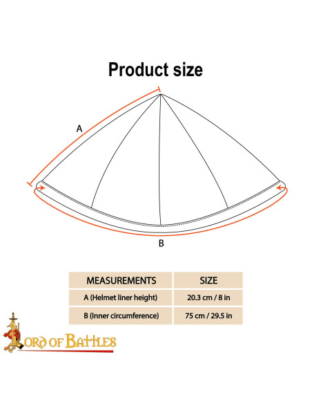 Gorro medieval acolchado em algodão...