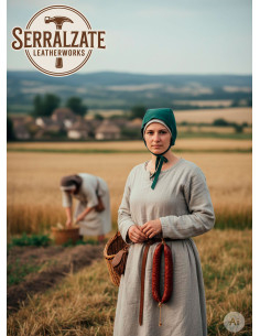 Capelina medieval de couro modelo Lope, cor verde garrafa 2