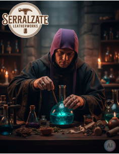 Capelina medieval em couro modelo Lope, cor roxa 2