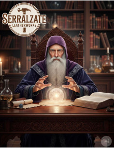 Capelina medieval em couro modelo Lope, cor roxa