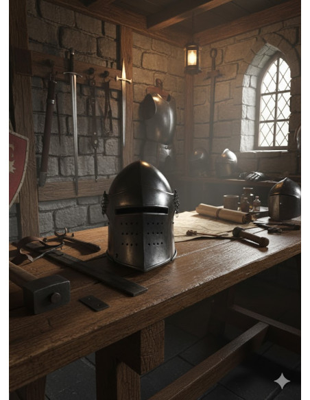 Capacete de cavaleiro preto com...