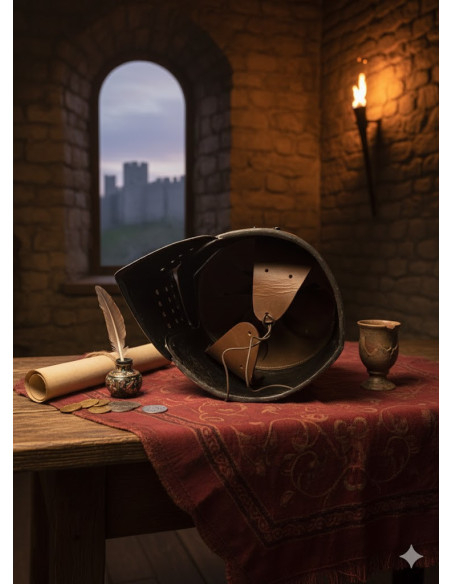 Capacete de cavaleiro preto com...