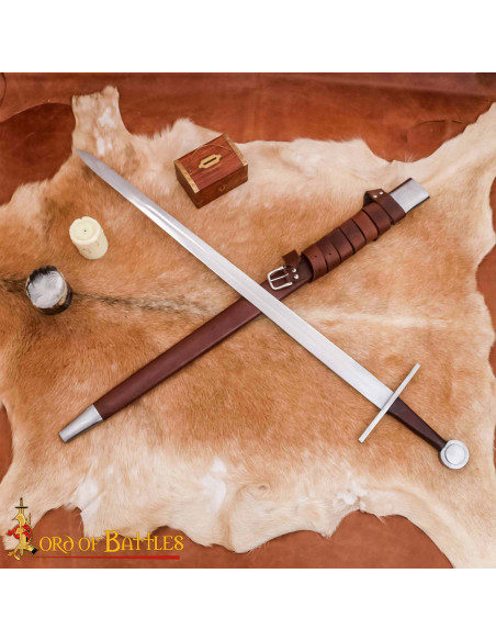 Espada Normanda Forjada à Mão Pomo Roda