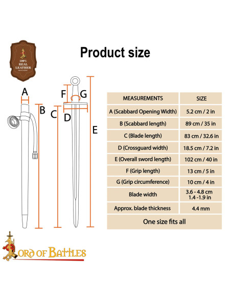 Espada Normanda Forjada à Mão Pomo Roda