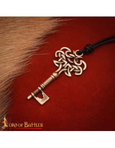 Pendente de chave vikinga de bronze, fundido em cera perdida