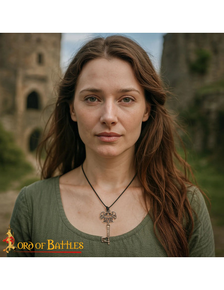 Pendente de chave vikinga de bronze,...