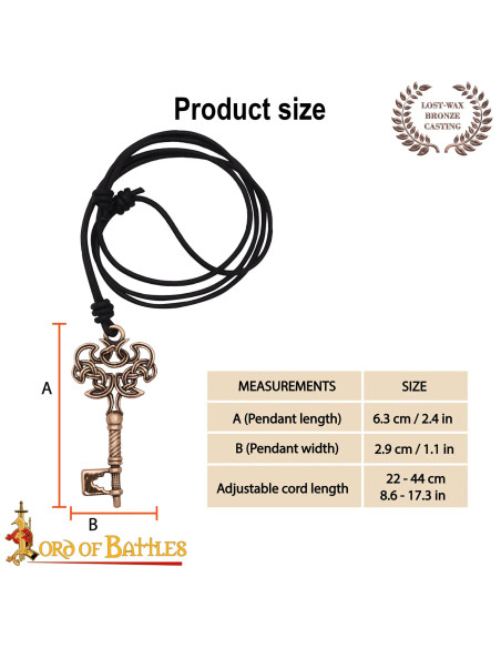 Pendente de chave vikinga de bronze,...