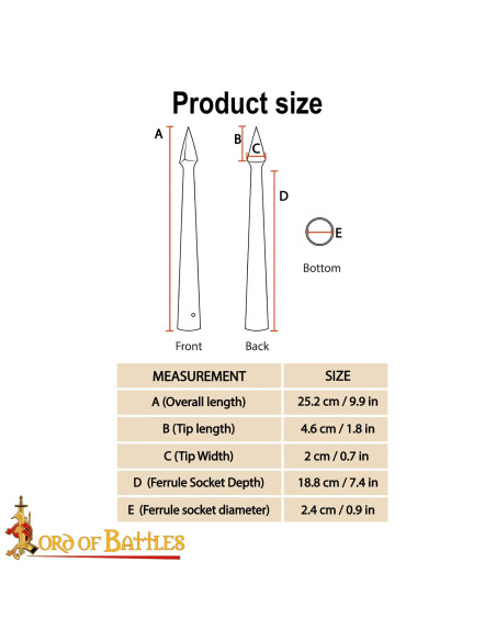 Cabeça de lança medieval triangular...