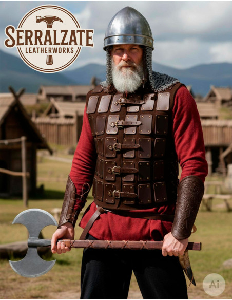 Brigantina de couro de guerreiro...