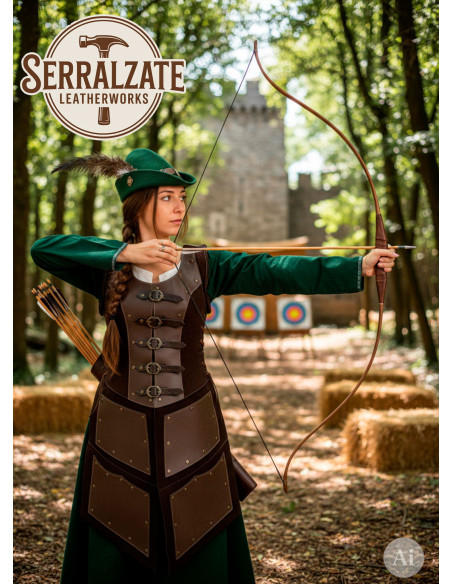 Traje de arqueira medieval premium em...
