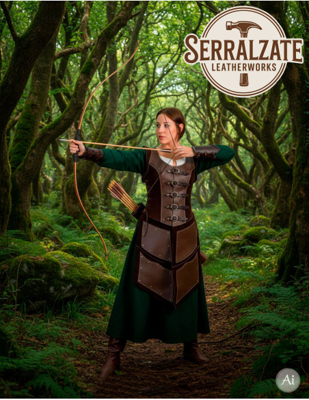 Traje de arqueira medieval premium em...