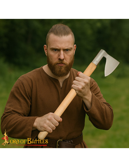 Hacha histórica do século XIV em aço...